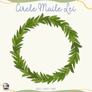 Circle Maile Lei Png | Lei Strand Flower Svg Cut File | Lei Digital Download