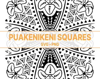 Seamless Pattern Puakenikeni Squares | Puakenikeni Floral Lei Png | Svg Cut File | Digital Download