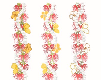 Puakenikeni Ohia Lehua Pikake Lei | Twist Flower | Vertical Lei