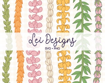 Seamless Pattern Vertical Flowers Lei | Lei Png | Svg Cut File | Digital Download