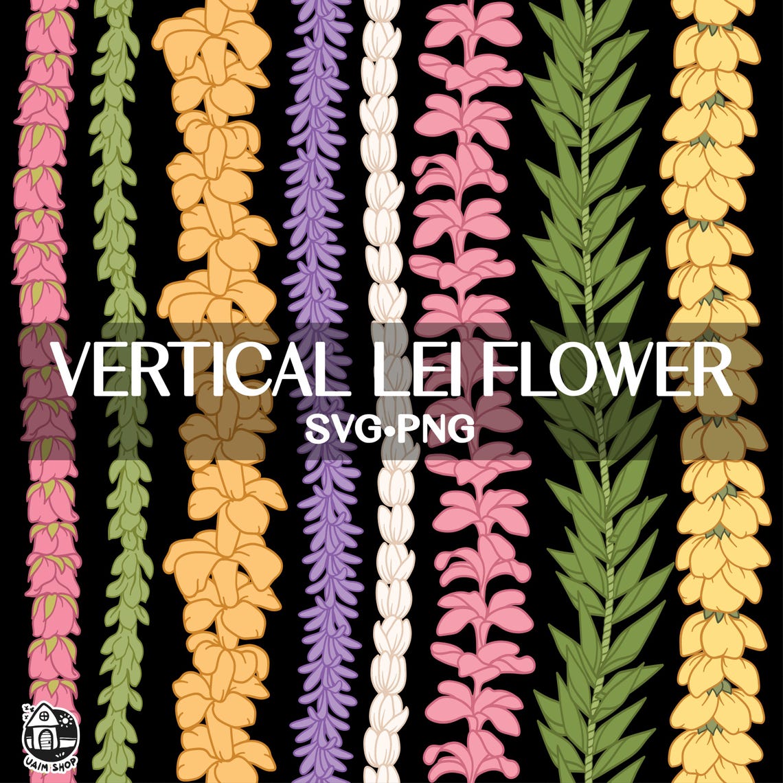 Seamless Pattern Vertical Lei Flowers | Svg Cut File | Lei Digital ...