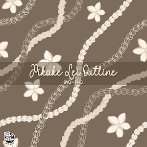 Seamless Pattern Pikake Lei Png | Curve Pikake Outline Png | Svg Cut File | Lei Digital Download