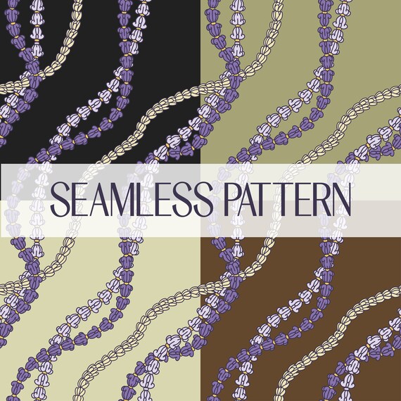 Seamless Pattern Crown Flower and Pikake Lei | Svg Cut File