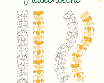 2 Shape Puakenikeni Lei Svg | Floral lei Svg | Flower Svg Cut File | T-shirt Lei Digital Download