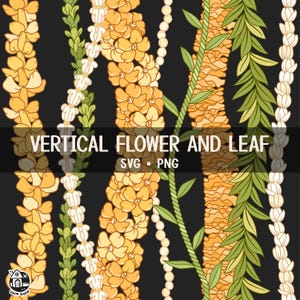 Seamless Pattern Puakenikeni Pakalana Pikake Maile And Crown Flower Lei | Digital Download
