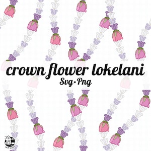 Seamless Pattern Curve Crown Flower And Lokelani Lei Png | Twist Flower Png | Lei  Pattern Digital Download