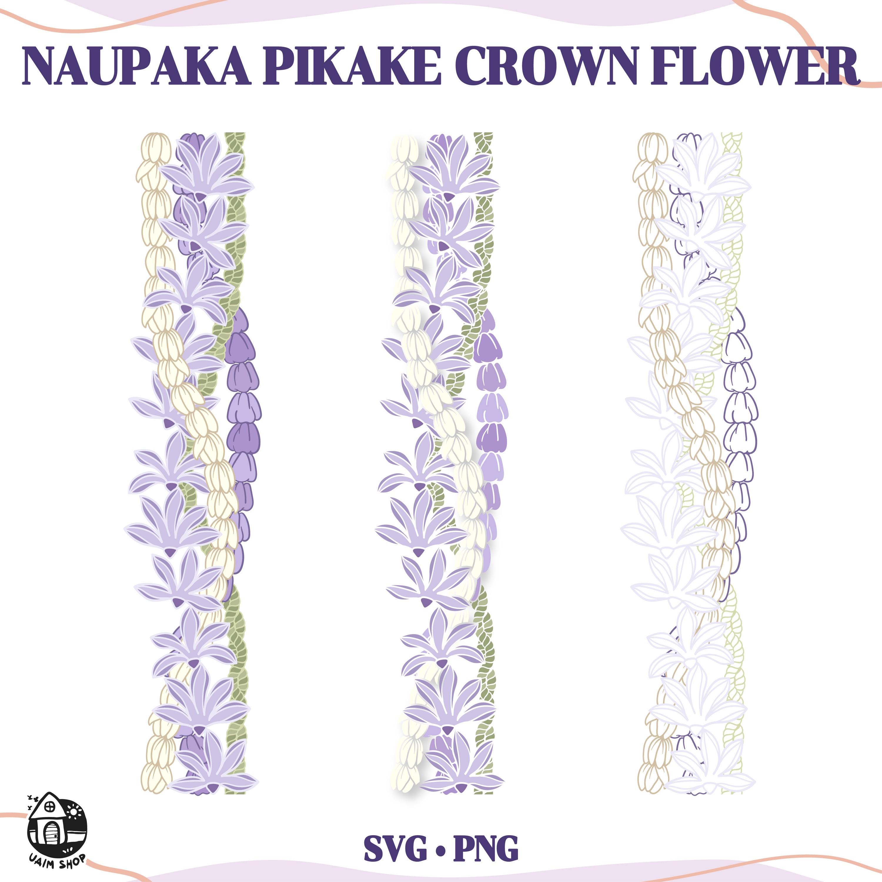 Naupaka Pikake and Crown Flower Lei Svg | Twist Lei Digital
