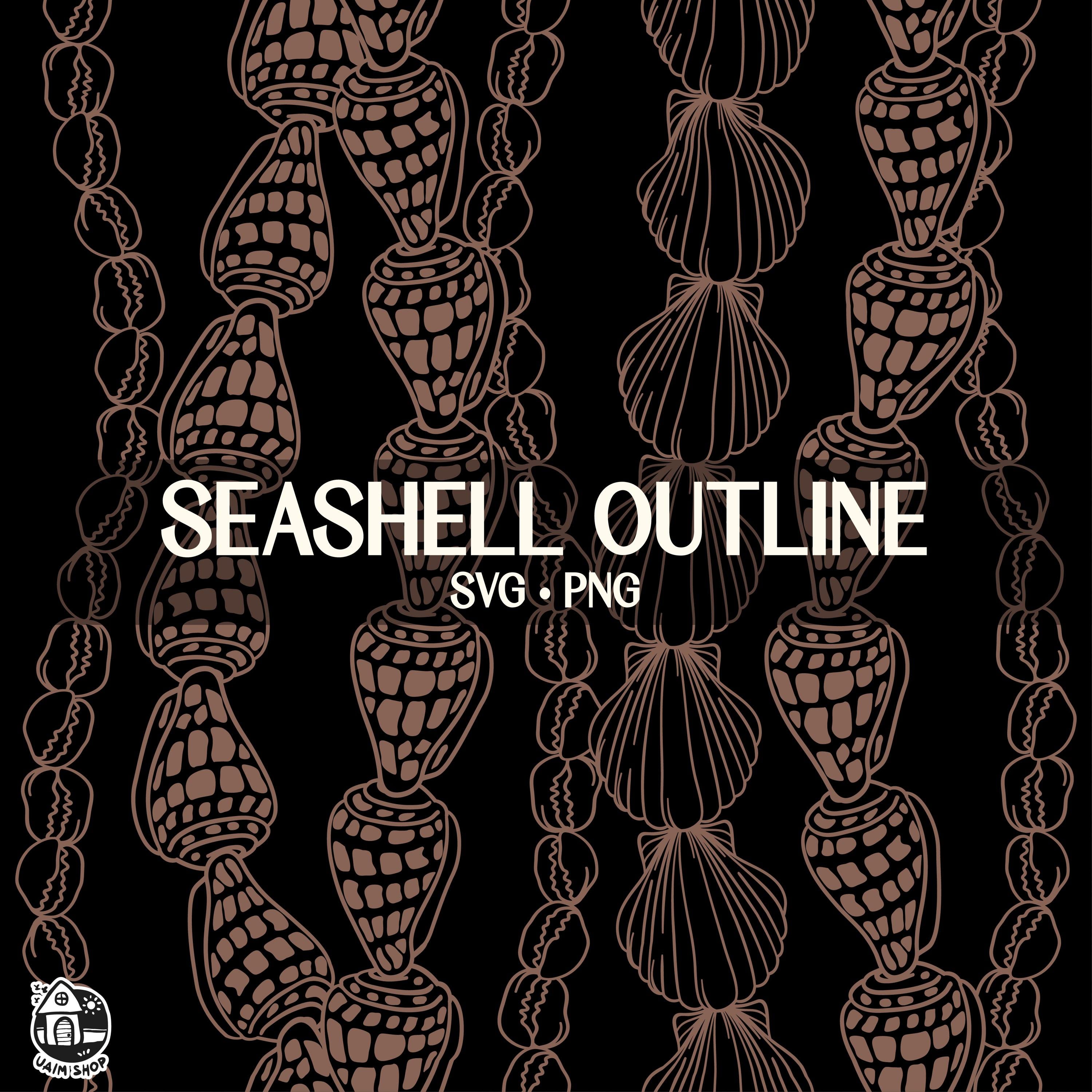 Seamless Pattern Seashell Lei Outline Png | Vertical Hebrew Cone Shell ...