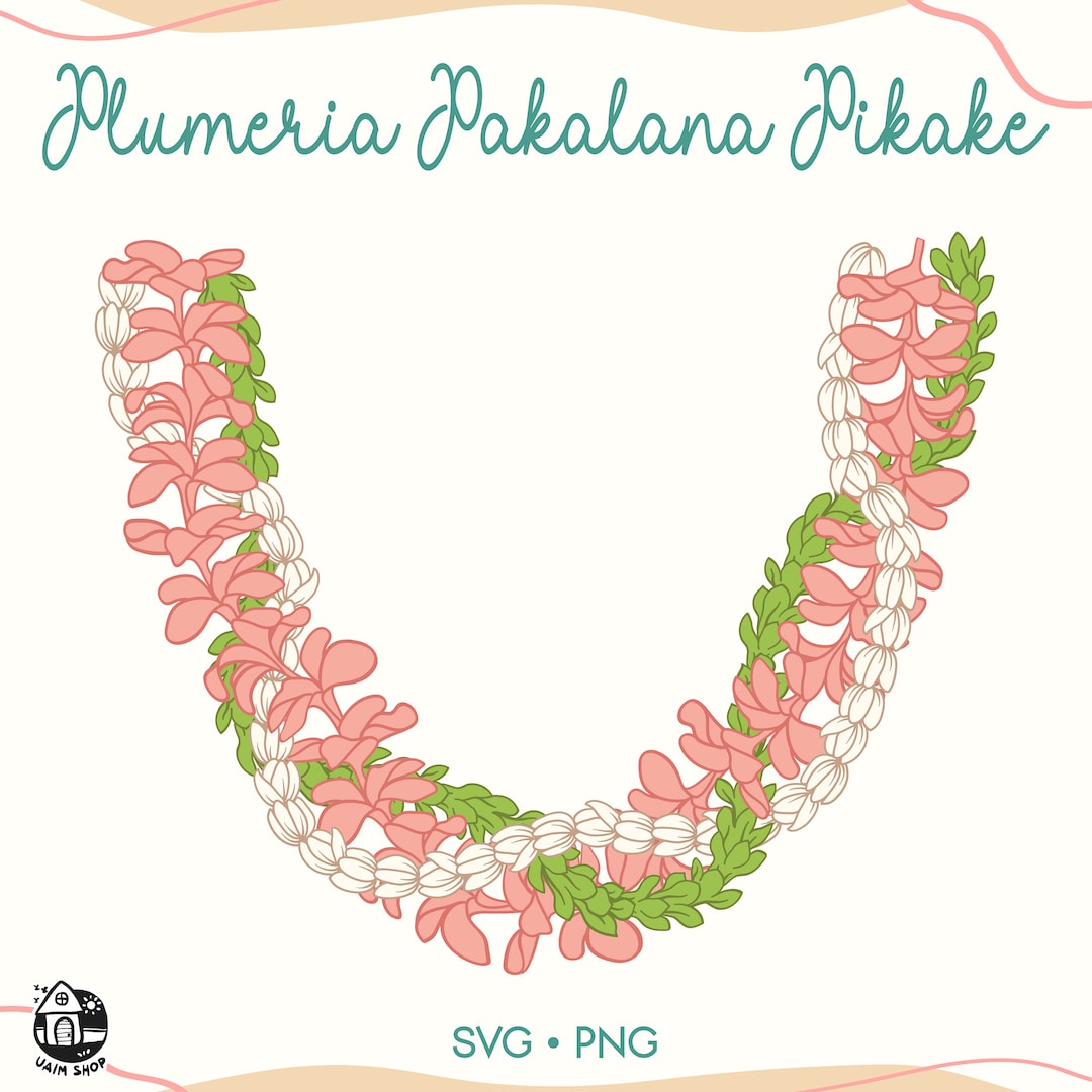 Plumeria Pakalana and Pikake Lei | Curve Lei Flower Svg Cut File
