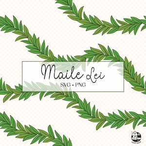 Seamless Pattern Maile Lei | Svg Cut File | Lei Digital Download