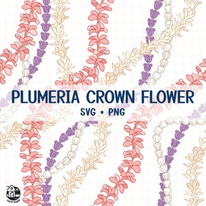 Seamless Pattern Curve Plumeria Crown Flower Lei | Twist Flower Svg Cut File | Lei Digital Download