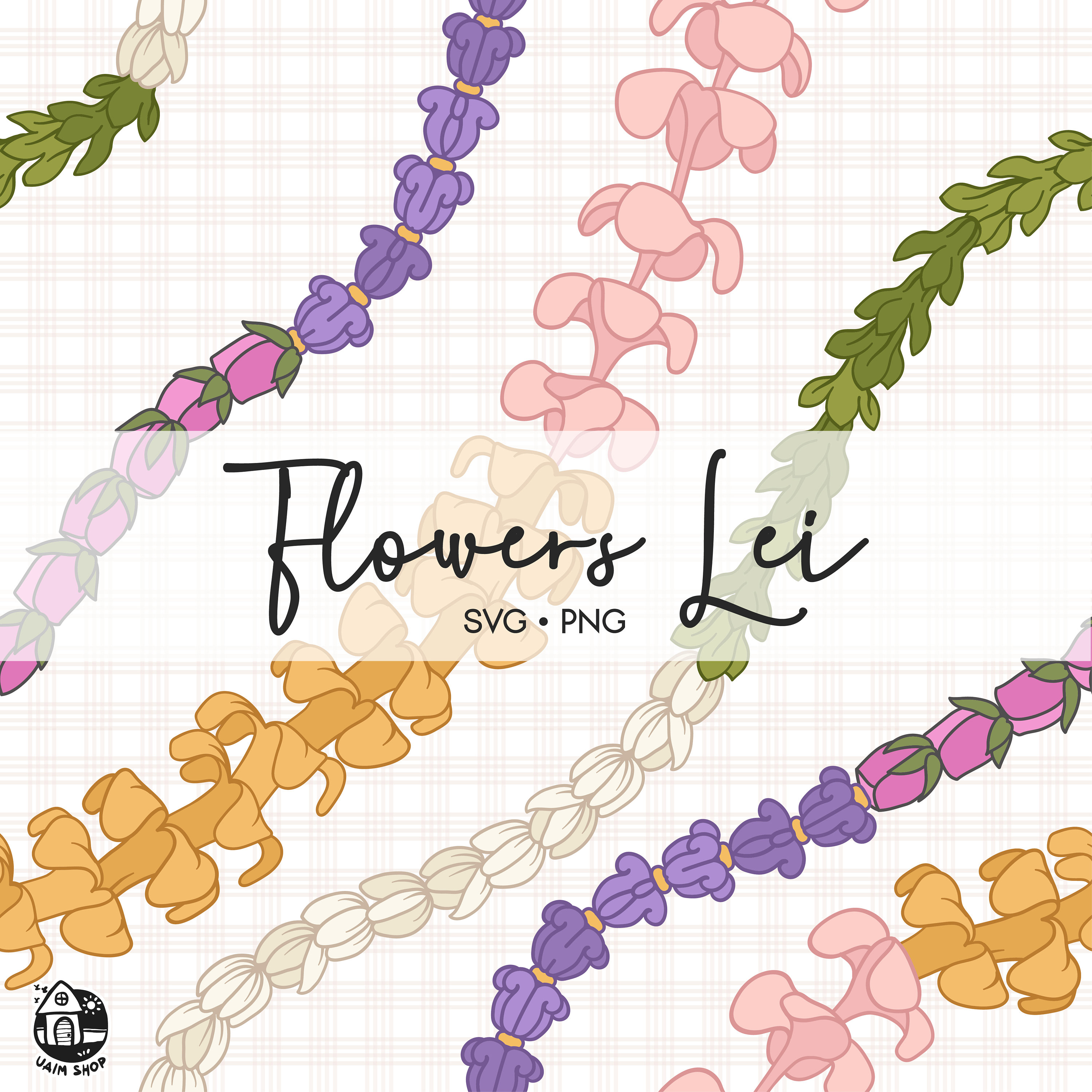 Seamless Pattern Flowers Lei | Twist Lei Png | Svg Cut File