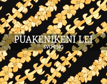 Nahtlose Muster Puakenikeni Lei Png | Kurve Lei SVG Schnittdatei | Digitaler Download