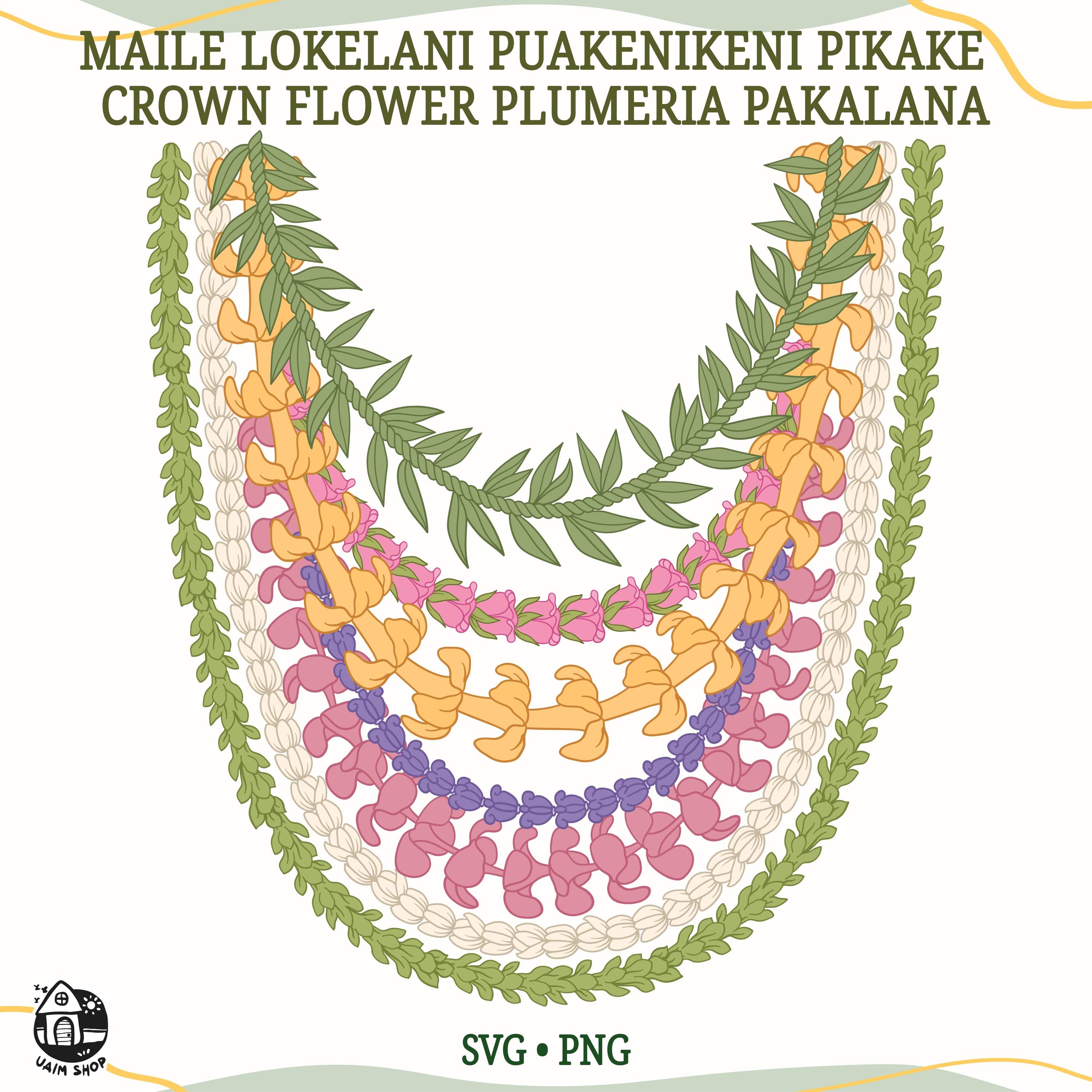 Flower Lei Svg | Curved Flower Cut File | Digital Download - Etsy