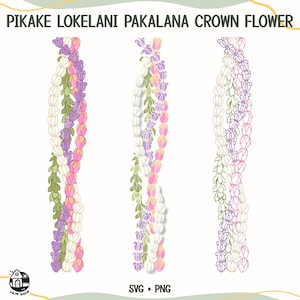 Pikake Lokelani Pakalana And Crown Flower Lei Svg | Twist Flower | Digital Download