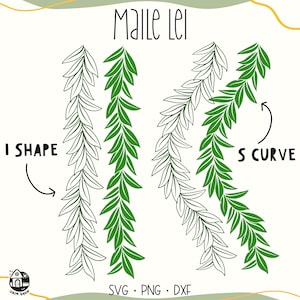 2 Shape Maile Lei | Lei Strand Svg Cut File | Digital Download