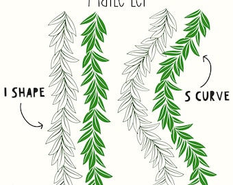 2 Shape Maile Lei Svg | Lei Strand Svg | Lei Cut File | Lei Digital Download
