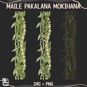 Maile Pakalana Mokihana Lei Svg | Twist Flower Lei Svg | Curve Lei Digital Download