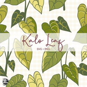 Seamless Pattern Kalo Leaf | Kalo Png | Svg Cut File | Digital Download