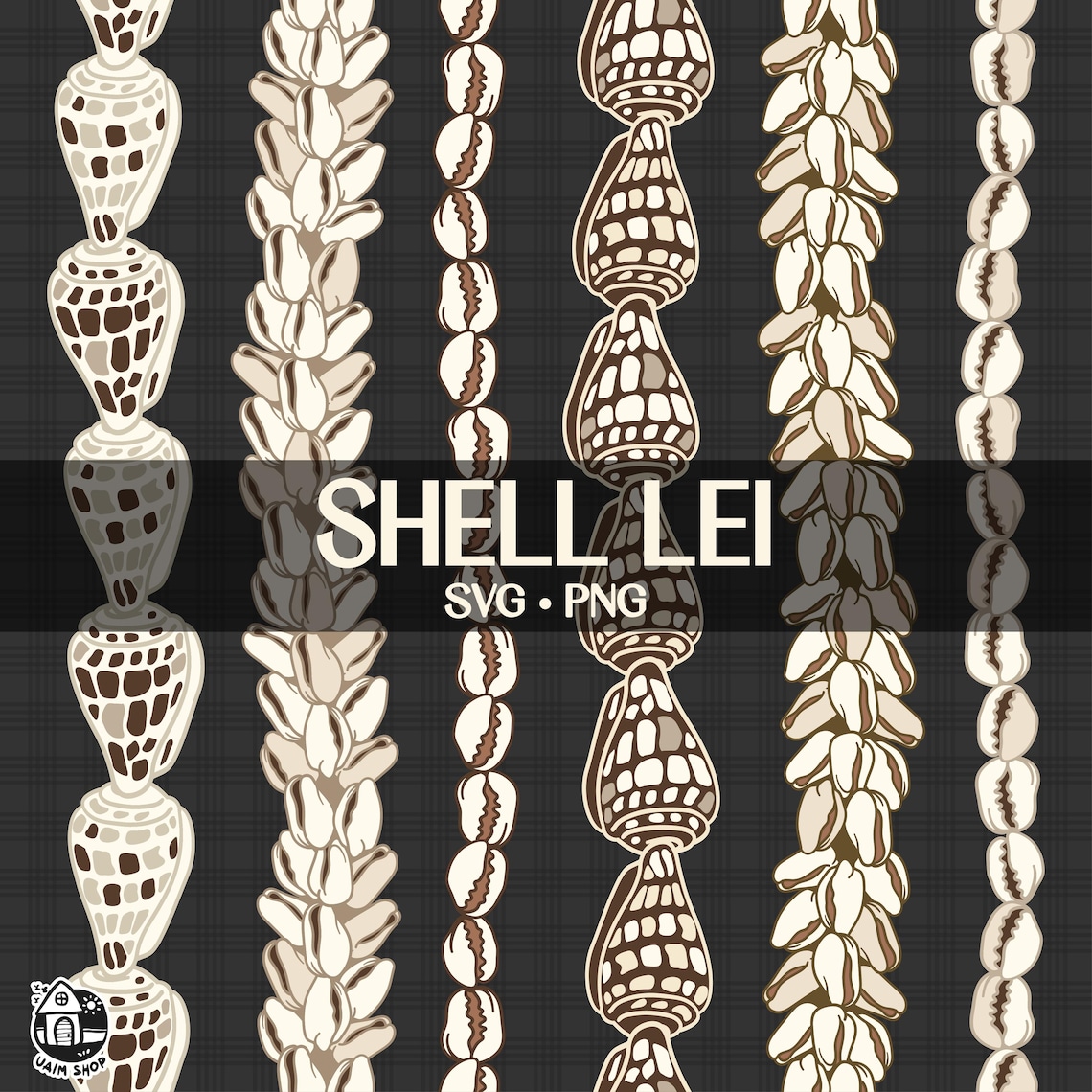 Hebrew Cone Shell Pattern Seamless Pattern Hebrew Cone Shell Png | Vertical Seashell Lei Strand ...