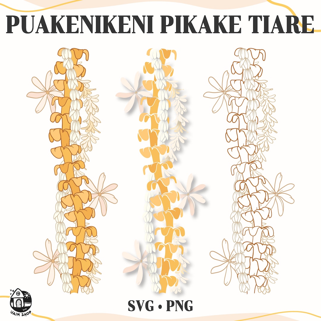Twist Puakenikeni Pikake Lei and Tiare Flower Svg | Lei Digital