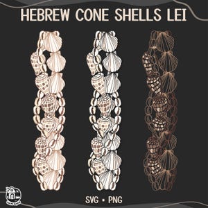 Seashell Lei | Hebrew Cone Shell Lei Svg | Vertical Seashell Lei Strand Digital Download