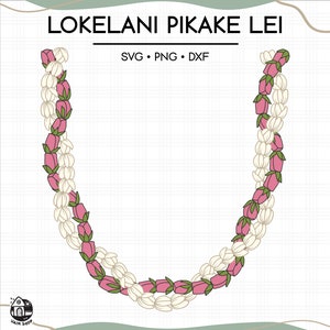 Lokelani Pikake Flowers Svg | Double Floral Lei | Svg Cut File | Digital Download