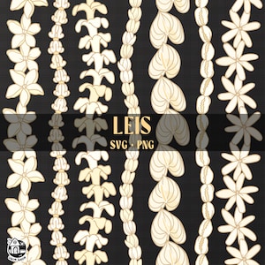 Seamless Pattern Vertical Flower Lei Png | Floral Lei Cut File | Curve Png | Digital Download