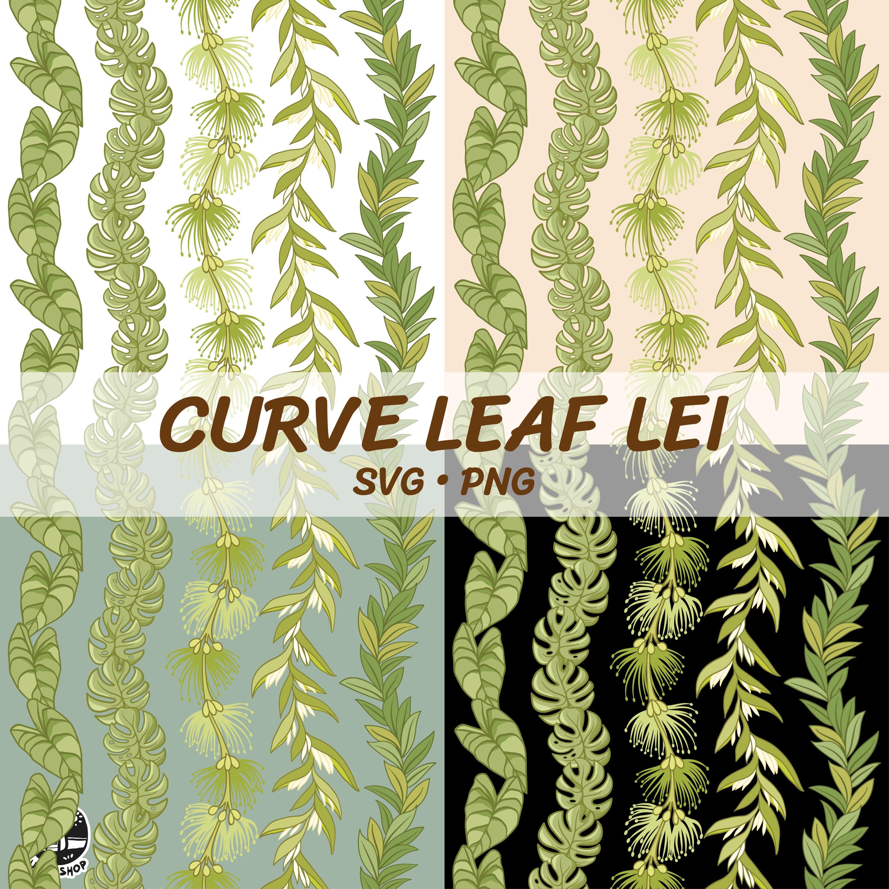 Leaf Curvy Pattern Tutorial Seamless Pattern Curve Leaf Lei Png | Vertical Leaf | Svg Cut File ...