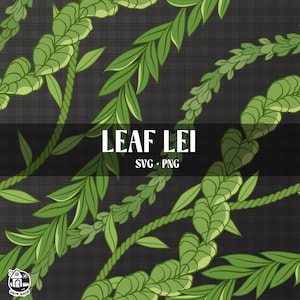 Seamless Pattern Leaf Lei Png | Twist Lei Cut File | Curved Digital Download