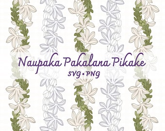 Seamless Pattern Naupaka Pakalana and Pikake Lei | Twist Lei Svg Cut File Digital Download