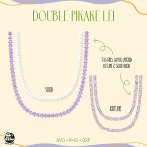 Double Crown Flower Lei Svg | Floral Lei Svg | Purple Crown Flower Svg Cut File | Lei Strand Flowers Svg Digital Download