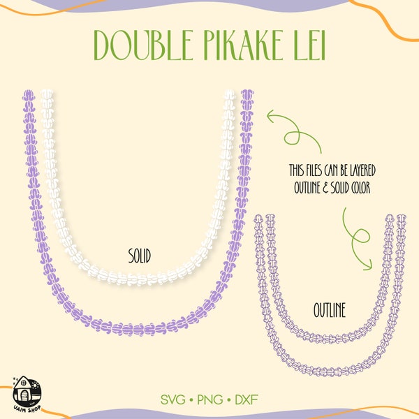 Double Crown Flower Lei Svg | Floral Lei Svg | Purple Crown Flower Svg Cut File | Lei Strand Flowers Svg Digital Download