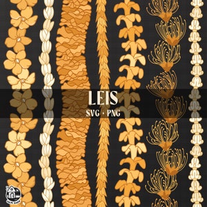 Seamless Pattern Vertical Flower Lei Png | Puakenikeni Lei Cut File ...