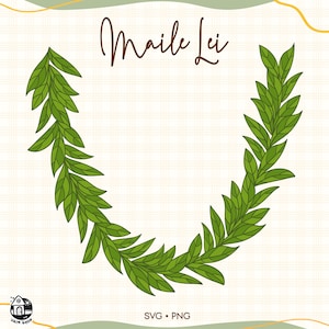 Maile Lei | Lei Strand Png | Svg Cut File | Digital Download