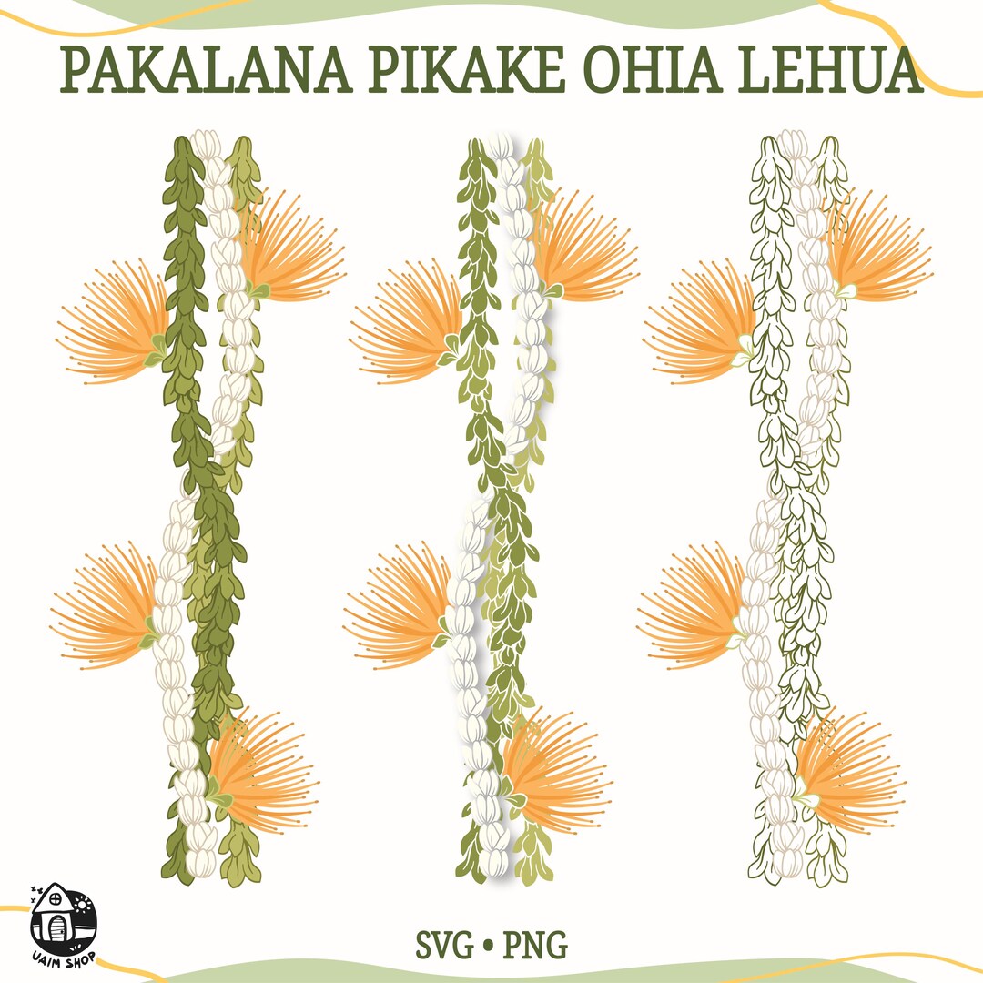 Pakalana Pikake Ohia Lehua Lei Svg | Twist Flower Digital Download