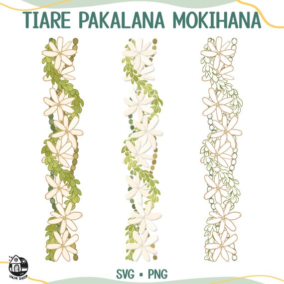 Tiare Pakalana Mokihana Lei Svg | Twist Flower | Curve Flower