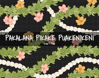 Seamless Pattern Pakalana Pikake Lei and Puakenikeni | Flower Png | Svg Cut File | Digital Download