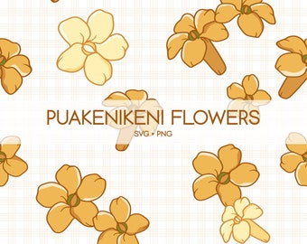 Seamless Pattern Puakenikeni Flower | Floral Lei Png | Flower Svg Cut File | Digital Download