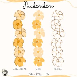 Vertical Puakenikeni Lei Svg | Floral lei Svg | Flower Svg Cut File | Lei Digital Download
