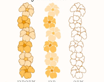 Vertical Puakenikeni Lei | Flower Svg Cut File | Lei Digital Download