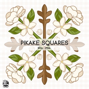Seamless Pattern Pikake Leis | Floral Lei Png | Squares Pikake Svg Cut File | Lei Digital Download