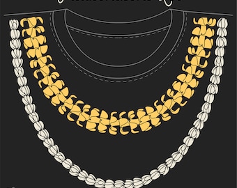Puakenikeni Lei Svg | Floral lei Svg | Curve Flower Svg Cut File | Lei Digital Download