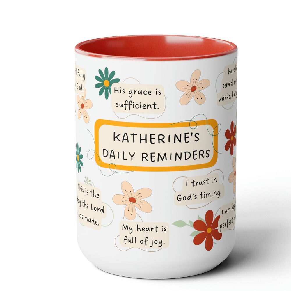 Daily Bible Affirmation Mug, Personalized Christian Mug, Scripture Mug, Affirmation Mug, Personalized Gift For Bible Study, Bible Verse Mug Moderndaydecors
