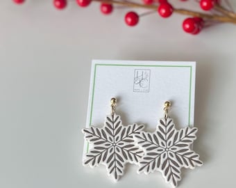 Christmas Snowflake Dangle Earrings / Cute Christmas Gift for Women / Cute Gift for Women