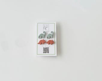 Dinosaur Stud Earrings: Handmade Polymer Clay, Fun Kids Jewelry