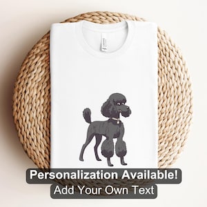 Poodle 1 Shirt, Dog Lover Shirt, Custom Shirt, Dog, Poodle, Dog Shirt, Dog Cartoon Shirt, Canine Shirt, Poodle Owner Shirt, Gray Poodle