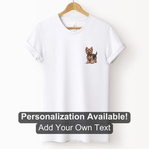Yorkshire Terrier Cartoon Pocket Design Shirt, Custom Shirt, Dog, Yorkshire Terrier, Dog Shirt, Dog Cartoon Shirt, Canine Shirt, Puppy Shirt