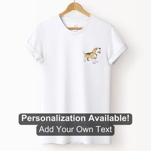 Beagle 1 Pocket Design Shirt, Custom Shirt, Cartoon Beagle Design, Dog Breed Shirt, Beagle Design, Dog, Dog Cartoon Shirt, Canine Shirt
