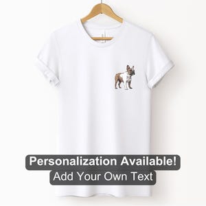 French Bulldog 7 Pocket Design Shirt, Custom Shirt, Brown & White Frenchie, Dog Lover Shirt, French Bulldog, Cartoon Dog Design, Canine, Dog